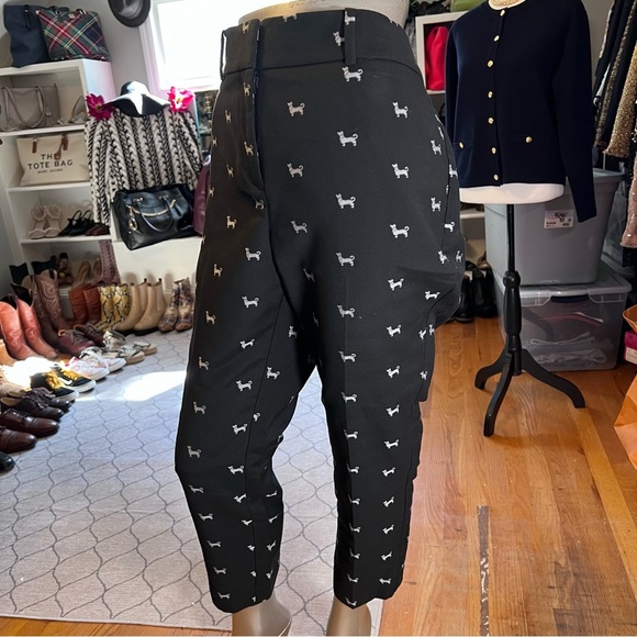 Ann Taylor LOFT Marisa Black Dachsund Straight Leg Dress Pants Sz 12P NWT - Picture 9 of 13